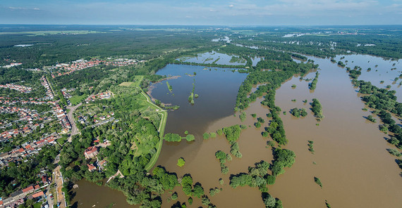 2013 flood on the Elbe near Dessau-Rosslau.