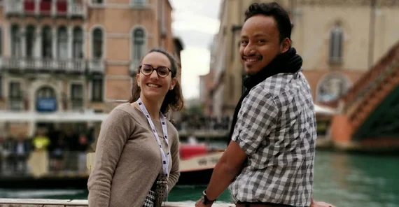 Vittoria Sposini and Samudrajit Thapa in Venice. | Photo: Dr. Fereydoon Taheri