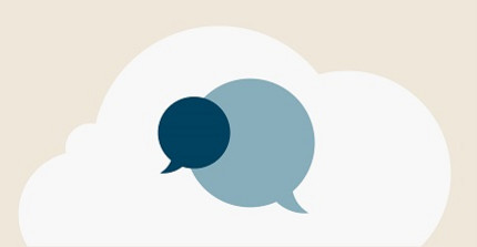 Grafic with speaking bubbles