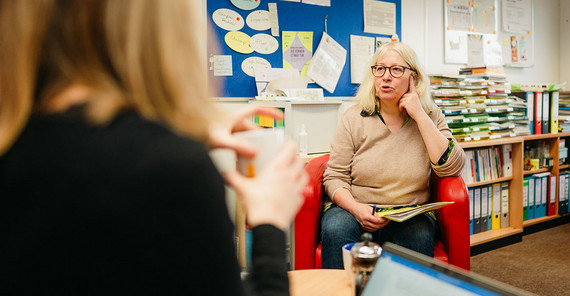 Dörte Esselborn während des Interviews.