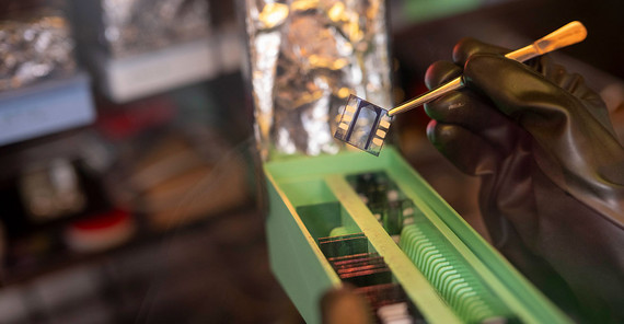 Solarzelle in Briefmarkengröße