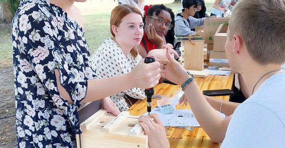 Maria, Christina und Dan bei der Sustainable Development Academy