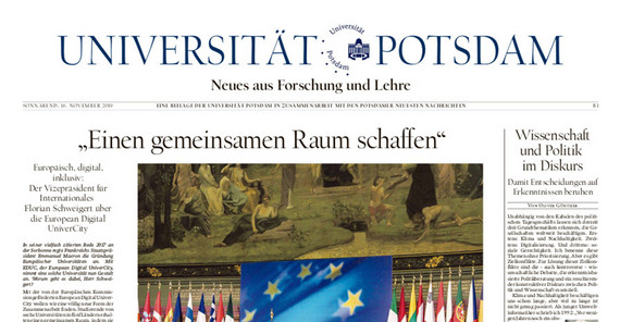 Beilage der Universität Potsdam im Tagesspiegel und den Potsdamer Neuesten Nachrichten erschienen. | Foto: PNN Beilage der Universität Potsdam im Tagesspiegel und den Potsdamer Neuesten Nachrichten erschienen. | Foto: PNN