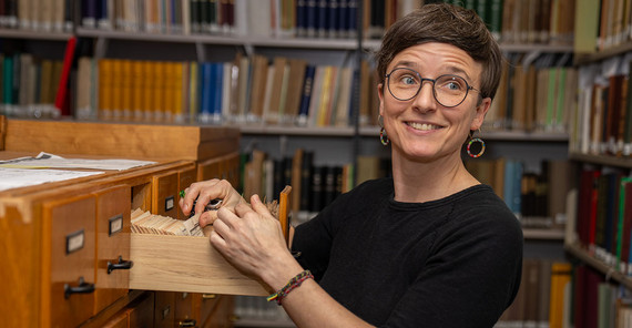 Luise Czajkowski während des Interviews.