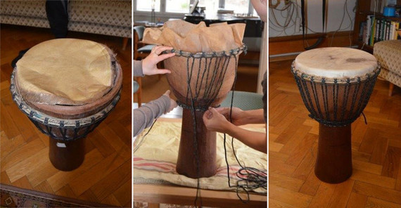 Trommel im Reperaturprozess