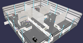 Der für das Projekt geschaffene VR-Raum aus der Vogelperspektive.