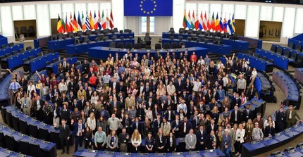 Participants at the European Student Assembly (ESA) 2026 at the European Parliament in Strasbourg.