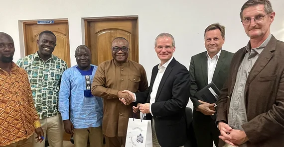 Die Delegation der Universität Potsdam an der University of Ghana.
