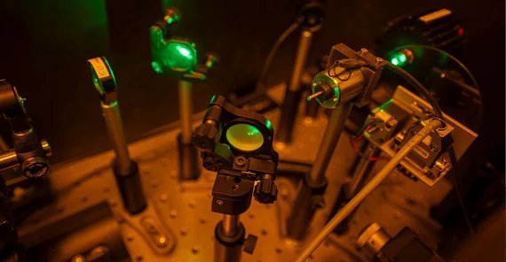 Setup for laser measurements with high time resolution.