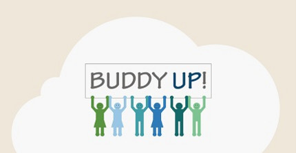 Buddy Logo in beiger Wolke