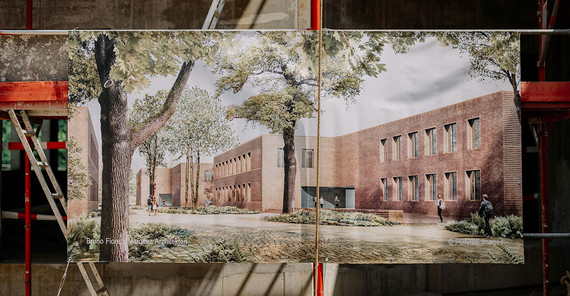 Spätere Außenansicht der neuen Gebäude, die von Bruno Fioretti Marquez Architekten entworfen wurden.