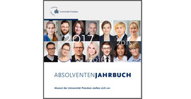Cover für das Jahrbuch mit Gesichtern der Alumni der Uni Potsdam